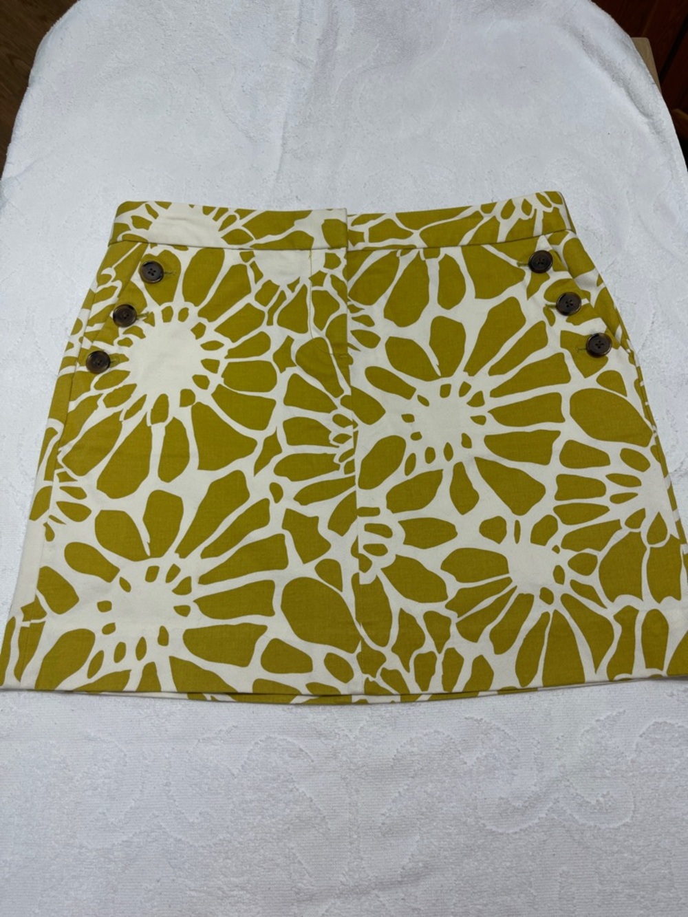 J. Crew Floral Skirt/ Button Pockets / Prong / Beach Ready - Sz 6